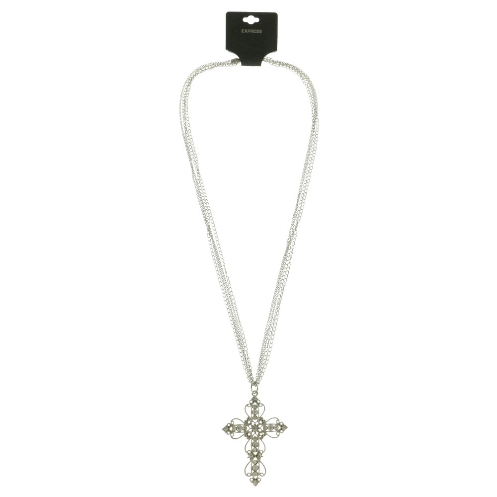 Express Cross Pendant-Necklace Silver NWT